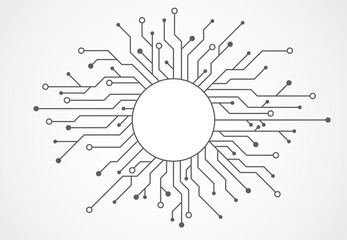 Abstract background with technology circuit board texture. Electronic motherboard illustration. Communication and engineering concept. Vector illustration