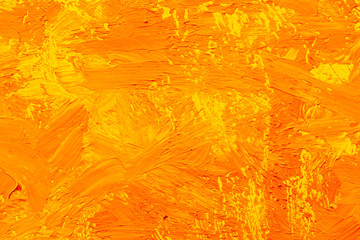 Abstract orange yellow oil painting brush strokes