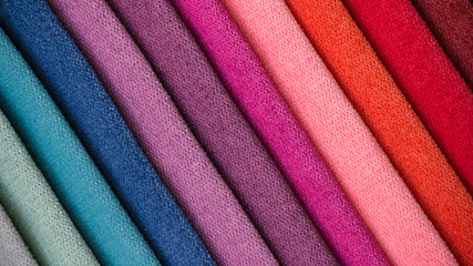 Colorful background, A stack of colorful fabric.