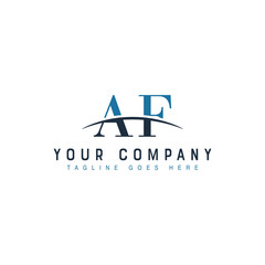 Initial letter AF, overlapping movement swoosh horizon logo company design inspiration in blue and gray color vector