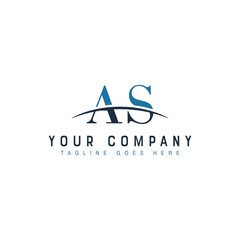 Initial letter AS, overlapping movement swoosh horizon logo company design inspiration in blue and gray color vector