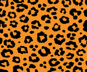 Leopard pattern design. Animal print seamless pattern, vector illustration background. Fur animal skin fashion textile, surface design