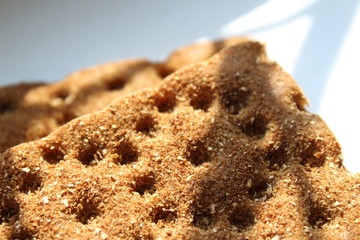 Crispy brown bread close-up