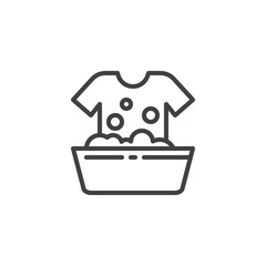Hand wash line icon. linear style sign for mobile concept and web design. Laundry Washing Instructions outline vector icon. symbol, logo illustration. Vector graphics