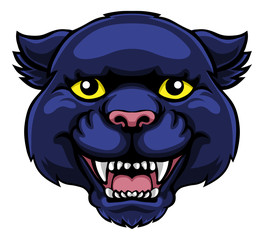 A panther mascot friendly cute happy animal cartoon character