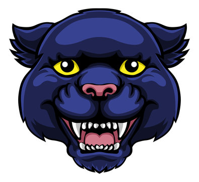 A panther mascot friendly cute happy animal cartoon character
