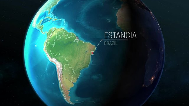 Brazil - Estancia - Zooming from space to earth