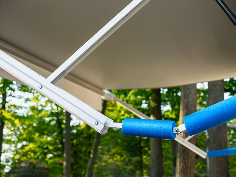 Pool Noodle On RV Awning Arm