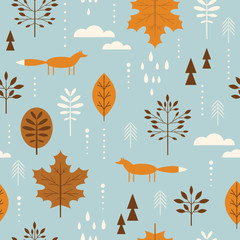  Autumn seamless pattern, wallpaper, fabric design