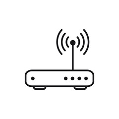 Router related signal line icon isolated