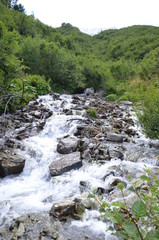 Obraz premium Parcours de randonnée lac de l'étroit Peisey Nancroix