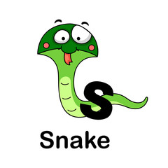Alphabet Letter s-snake vector illustration
