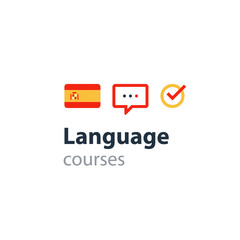 Fototapeta na wymiar Spanish as a second language. Fluent speaking, foreign language courses