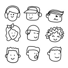 Hand drawn doodle illustration collection set