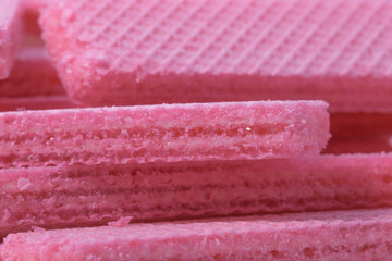 Pink crispy wafers background