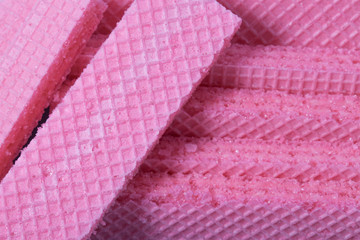 Pink crispy wafers background