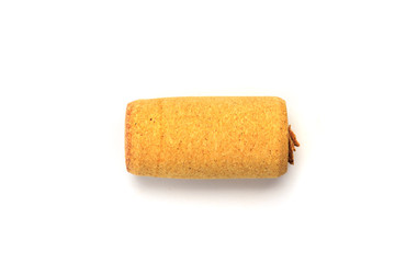 Wine corks isolated on white background .