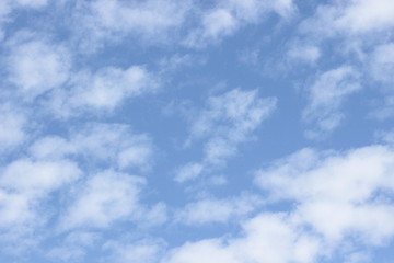 Beautiful clouds floating on the vast blue of the sky