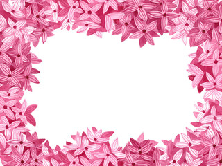 Watercolor frame arrangement of lilac flowers in pink
