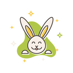 Easter bunny rabbit filled outline vector icon