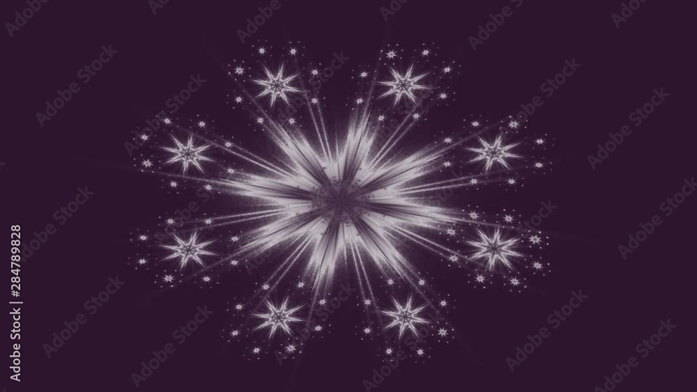 Poster moving through neon winding spiral tunnel made of simple square gates that softly changes color, loo