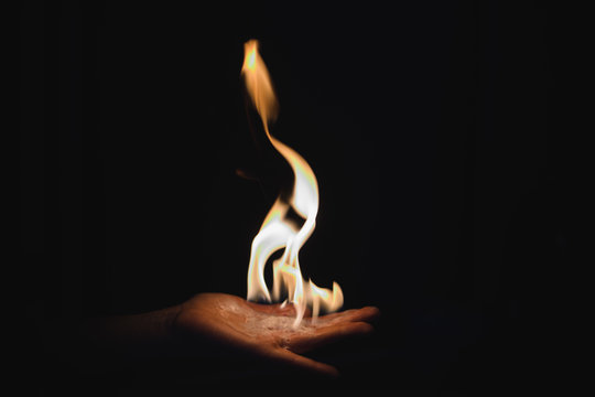 The dengerous fire in hands