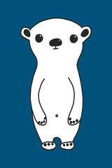 cute polar bear tee print design as vector