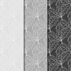Obraz premium oak leaves seamless floral pattern hand drawn sketch