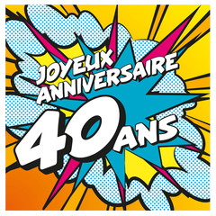 Fototapeta premium cartes anniversaire 40 ans 4
