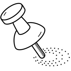 Pushpin icon in outline style