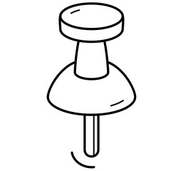 Pushpin icon in outline style