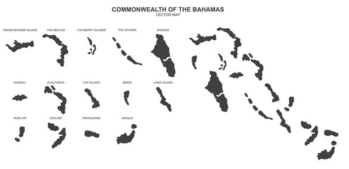 vector map of bahamas on white background