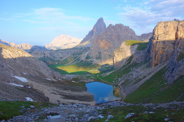 Lago di Cengia in Croda dei Toni mountains, Dolomites, Italy