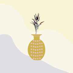 Creative universal aesthetic floral card hand drawn abstract shape texture modern trendy graphic in scandinavian style. Stock vector illustration