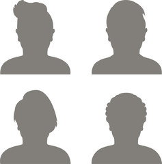 Set of hand drawn male, Avatar profile icon (or portrait icon).User flat avatar icon, sign, profile people symbol, web