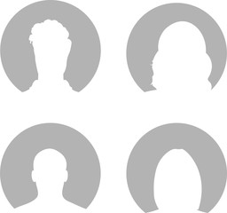 Set of hand drawn male, Avatar profile icon (or portrait icon).User flat avatar icon, sign, profile people symbol, web