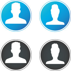 Set of hand drawn male, Avatar profile icon (or portrait icon).User flat avatar icon, sign, profile people symbol, web