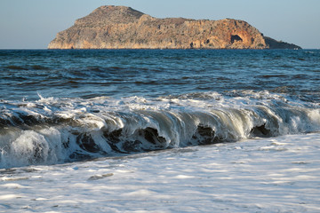 Wave breaks during the storm