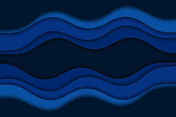 Fototapeta na wymiar Background with blue waves. Abstract wavy blue paper background.