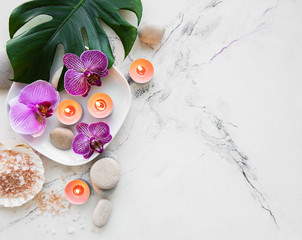 Spa products with orchids