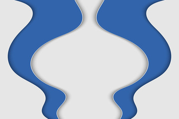 Background with blue waves. Abstract wavy blue paper background.