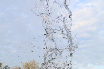 waterfall on blue background