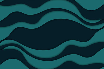 Background with blue waves. Abstract wavy blue paper background.