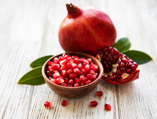 Ripe pomegranate fruits