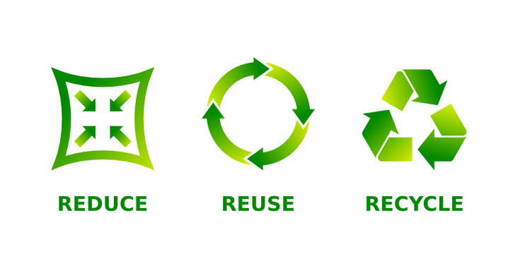 Reduce, reuse, recycle sign set |  Adobe Stock