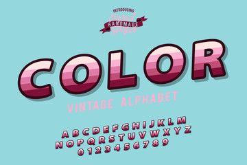 Fototapeta na wymiar Color. 3D serif font. Modern type with shadow for brand logotype. Isolated background.