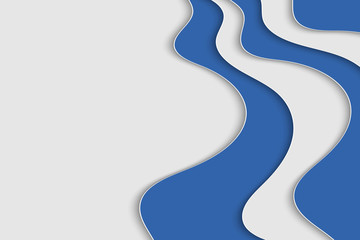 Background with blue waves. Abstract wavy blue paper background.