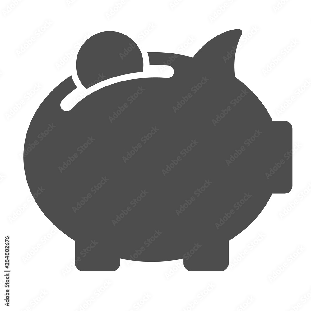 Poster piggy bank icon isolated on white background. moneybox flat icon for web, mobile and user interface 