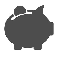 piggy bank icon isolated on white background. moneybox flat icon for web, mobile and user interface design