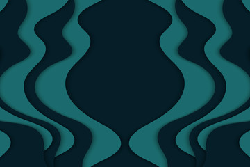 Background with blue waves. Abstract wavy blue paper background.